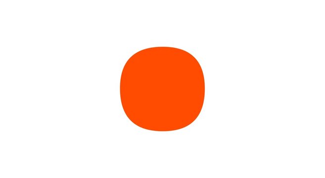 Abstract orange shape morphing animation on clean white animation