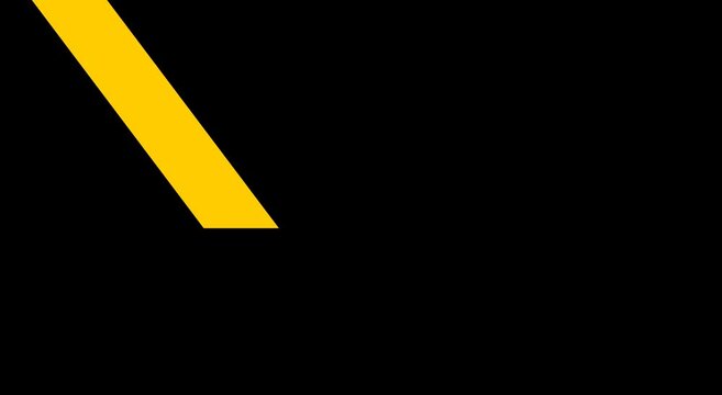 Abstract yellow geometric shape motion on dark animation background