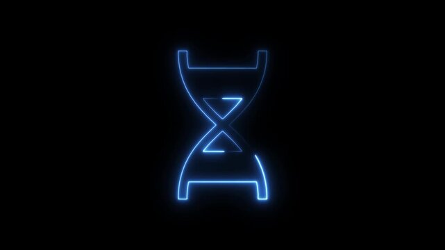 Blue Neon DNA Double Helix on Black Background image