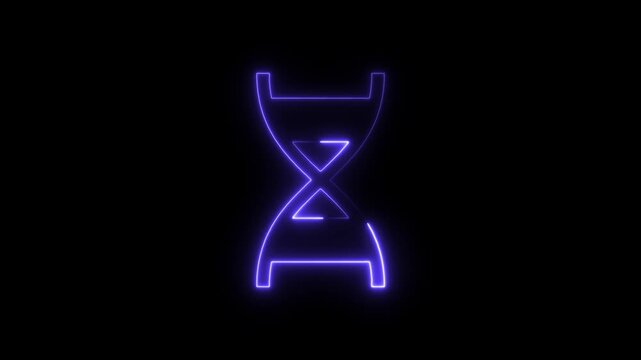 Purple Neon DNA Double Helix on Black Background image