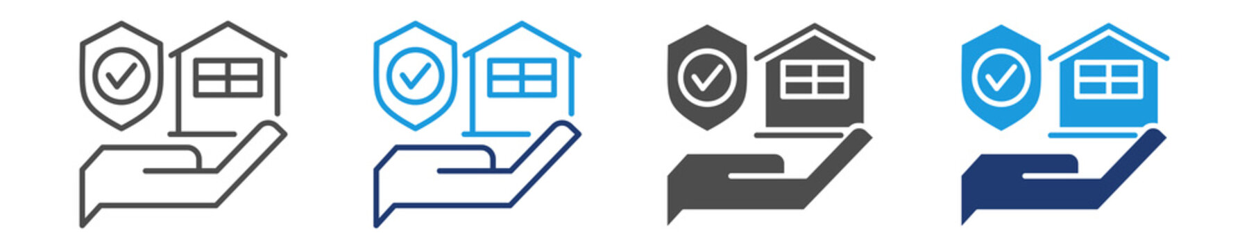 mortgage insurance icon set multiple style