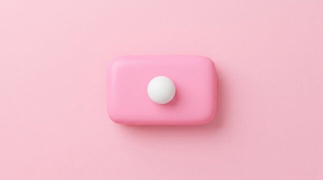 Pink soap bar with white sphere on top