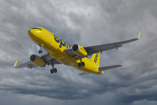 Harry Ried airport 11-23-2024 Las Vegas, AZ USASpirit Airlines Airbus A320 N646NK arrival Harry Ried Intl. Airport.