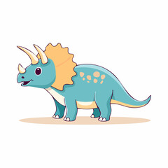 Fototapeta premium Cute Cartoon Triceratops Dinosaur