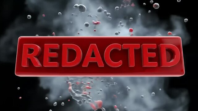 Redacted top secret stamp animation.