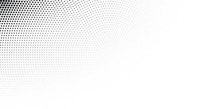 Abstract circle halftone gray dots gradient on white background, Curved twisted slanting design or waved lines pattern, Templates for business cards, brochures, posters, covers.