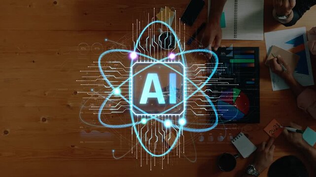 Innovative Concept of Artificial Intelligence with Creative Visualization and Data Analysis in Modern Workplace Environment Sigmoid