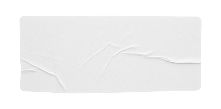 blank white paper sticker label isolated with clipping path on white background