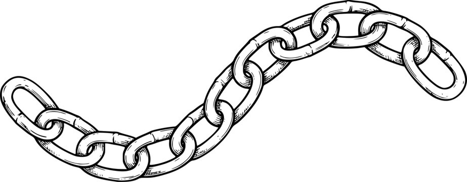 chain illustration hand drawn isolated vector
