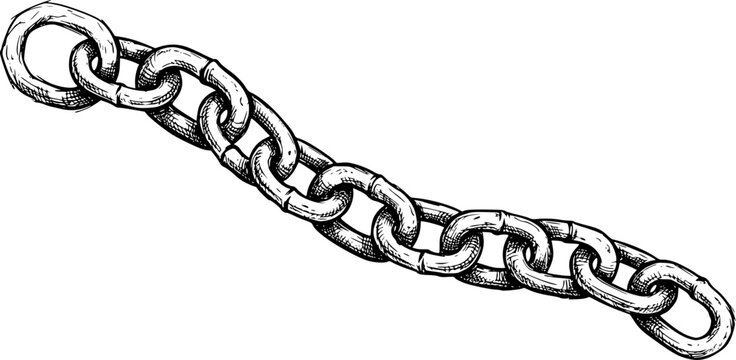 chain illustration hand drawn isolated vector
