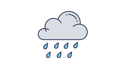 Obraz premium Rain Cloud With Raindrops Falling Down.