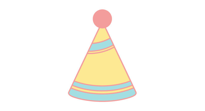 Colorful Party Hat with Ball.