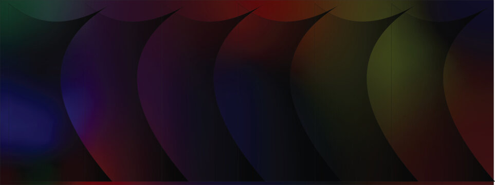 Abstract dark background with overlapping curved shapes and subtle gradient lighting effects for premium digital art and website hero sections vector