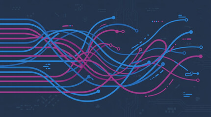 Colorful swirling lines and arrows. © Belajar