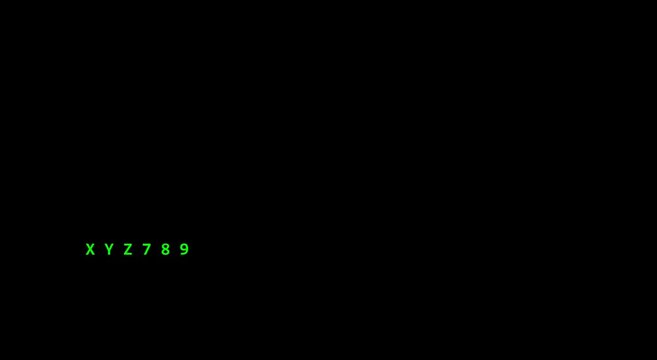 Digital matrix code animation with floating alphabet and number animation