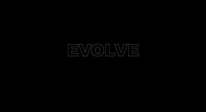 Evolve typography animation: minimalist bold text motion animation