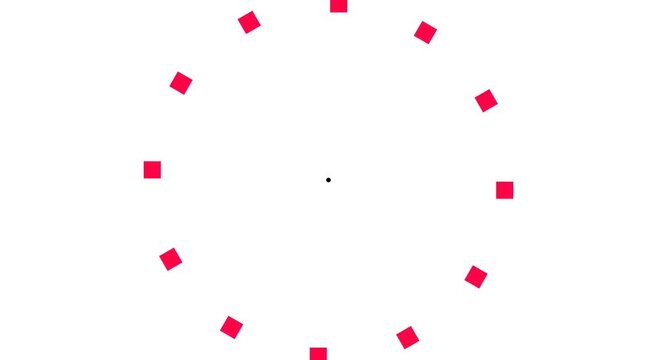 Minimalist abstract circle animation with rotating pink square animation