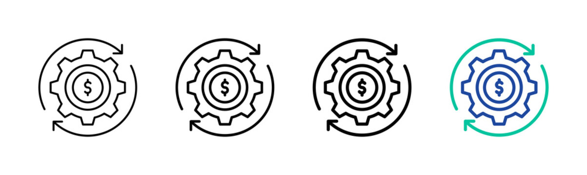 Business Operations Icon Collection Different Style Outline