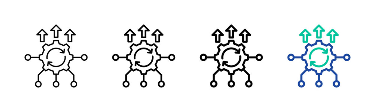 Technology Upgrade Icon Collection Different Style Outline