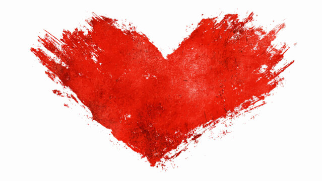 A vibrant red love heart symbol painted with true love emotions.