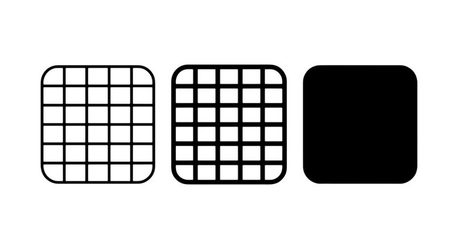 Grid Icon Pack Black And White Vector Design