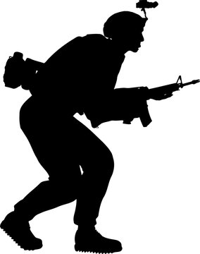 Military Soldier Silhouette Saluting in Respect