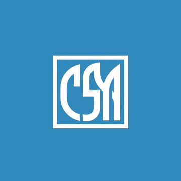 Modern Abstract Geometric Logo Design CSM Monogram.