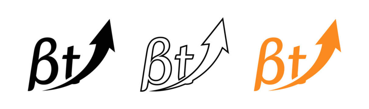 Bt logo variations black outline and orange with upward arrow
