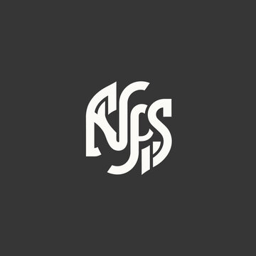 Monogram Logo Design Featuring Intertwined Letters R N S.