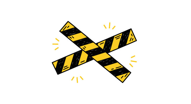 Caution Road Crossing Warning Signs.
