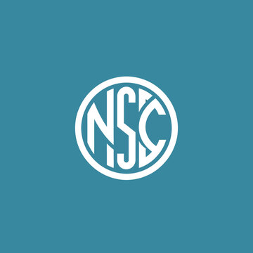 Monogram NSC Logo Design White Circular Emblem.