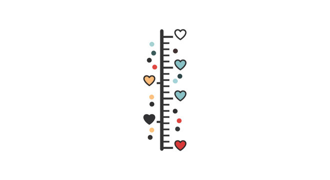 Colorful Hearts Growth Chart Ruler.