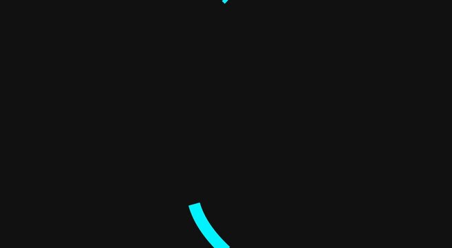 Minimalist cyan loading spinner animation on dark background animation