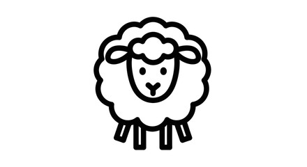 Fototapeta premium Simple black and white illustration of a sheep