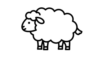 Fototapeta premium Simple cartoon sheep illustration