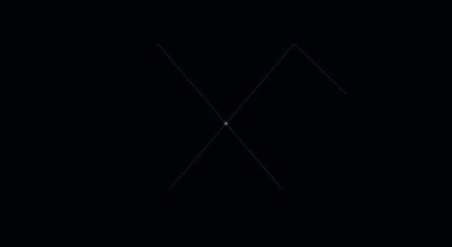 Minimalist geometric diamond shape animation on dark animation background