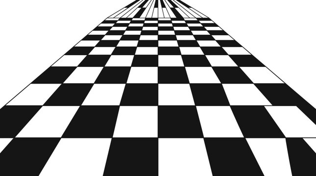 Checkered Floor Perspective Abstract Background Optical Illusion Design