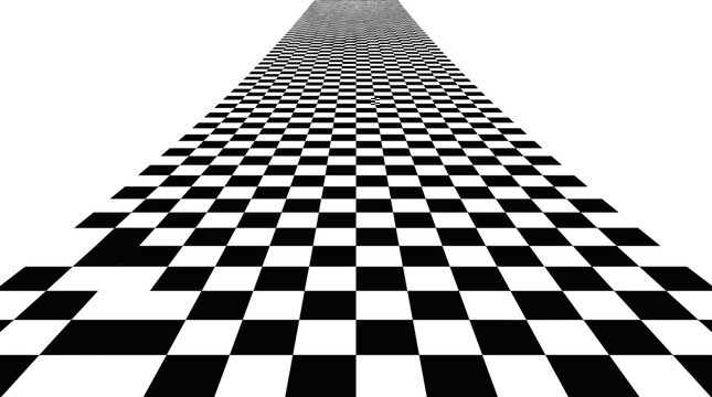 Perspective Checkered Floor Optical Illusion Abstract Background