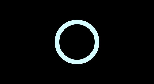 Minimalist glowing loading circle animation on solid black animation