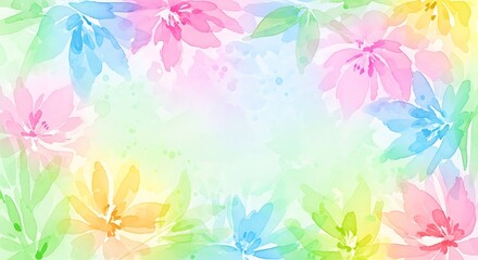 Fototapeta premium Vibrant flowers bloom in a colorful garden with pastel flowers and leaves