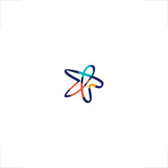 Fototapeta premium Star human success coaching niche for education industry featuring monoline minimalist style, perfect for personal growth branding, leadership consulting, wellness identity, community social apps 