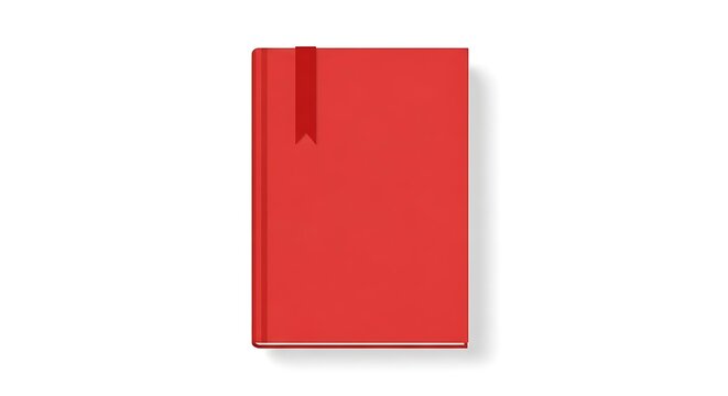 A close-up view of a red notebook with a elastic closure on a plain surface.