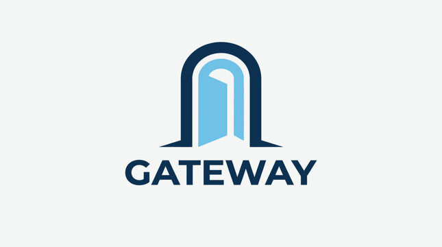 Gateway Arch Logo Design with Open Doorway.