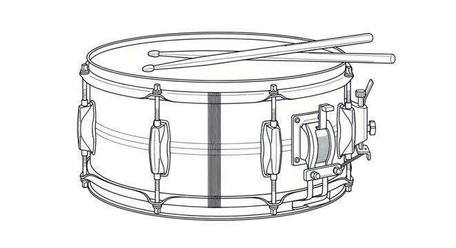 Snare Drum with Drumsticks on Top.