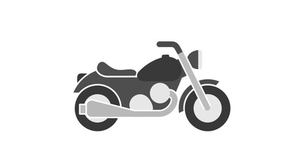 Classic Motorcycle Icon Illustration Isolated on White. © wiski