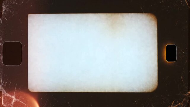 Vintage film projector screen display.