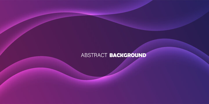 Abstract Purple Pink Gradient Wave Background with Smooth Flowing Layers. Modern terendy desigran in vector illusttion