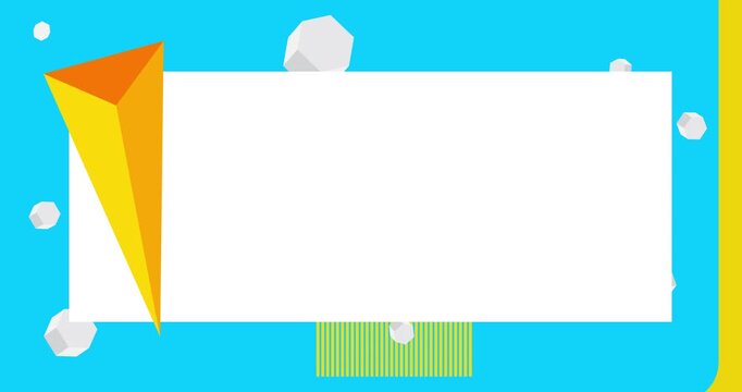 Geometrical graphic retro theme background animation with place for text. Minimal geometric elements frame video. Vintage abstract shapes for advertising.