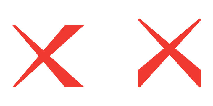 Two red X marks symbolising error denial or incorrect choice on a clear white background