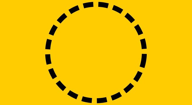 Minimalist rotating loading circle animation on yellow animation